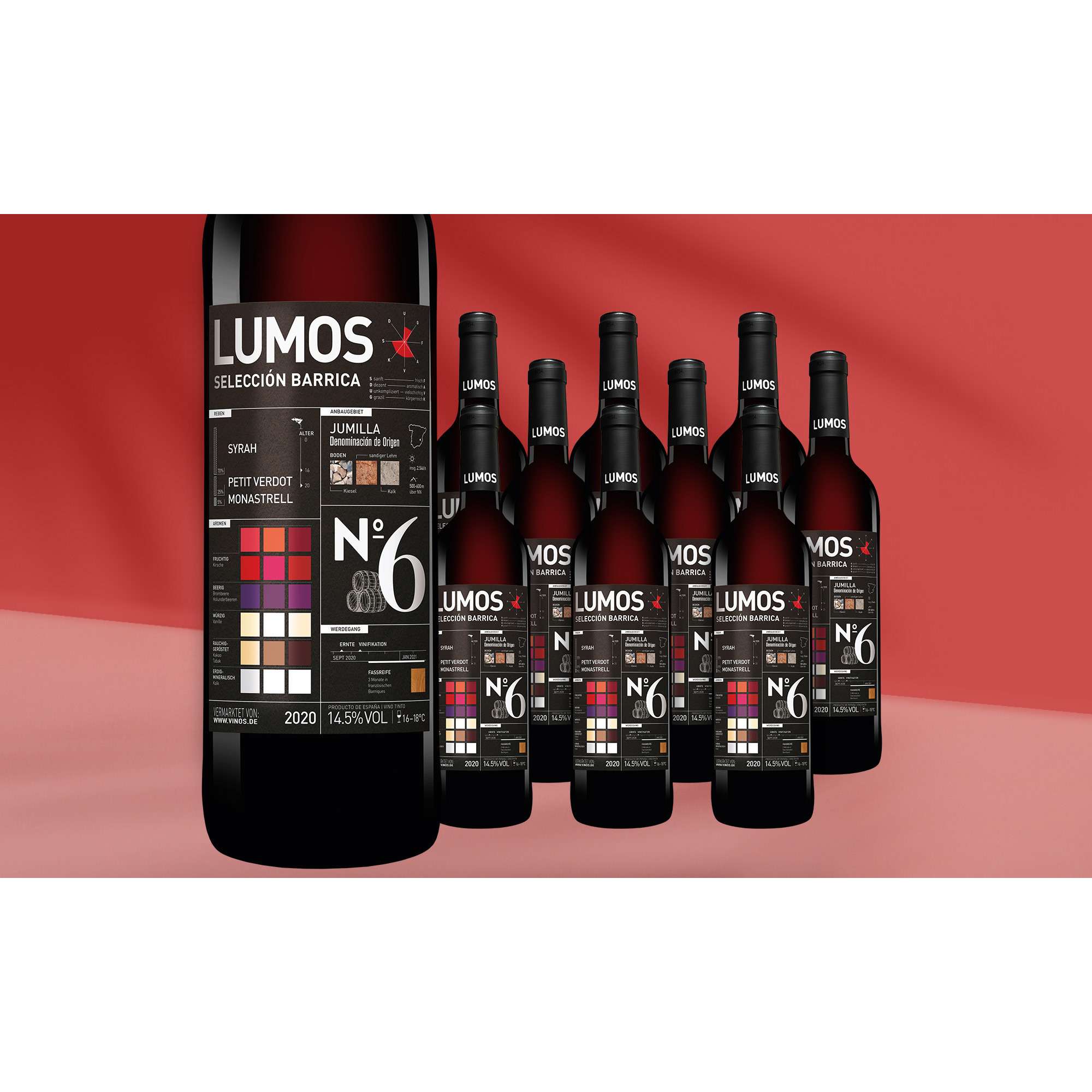 LUMOS No.6 Selección Barrica 2020  7.5L 14.5% Vol. Weinpaket aus Spanien 39546 vinos DE