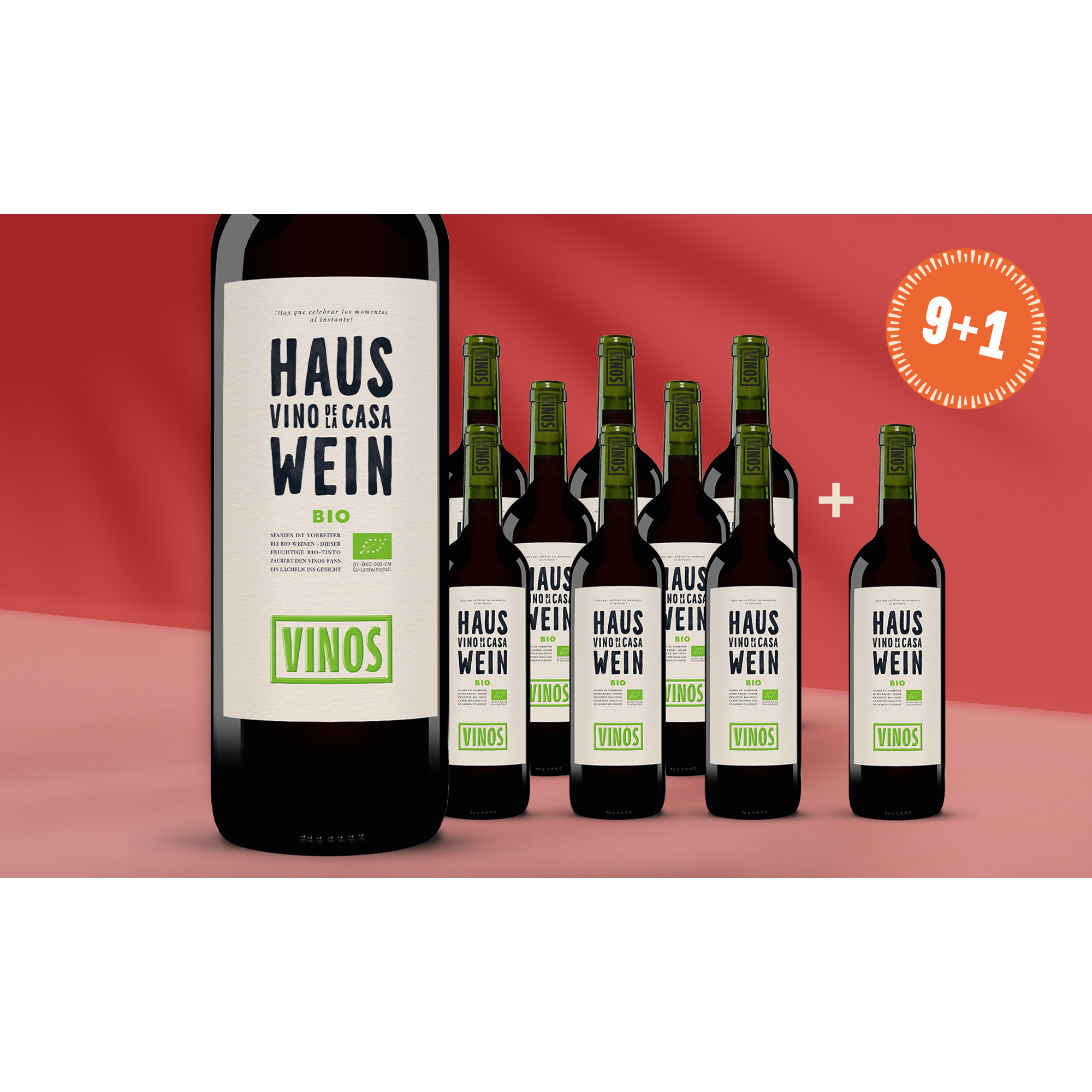 Hauswein Tinto Bio  7.5L 13% Vol. Weinpaket aus Spanien 39590 vinos DE