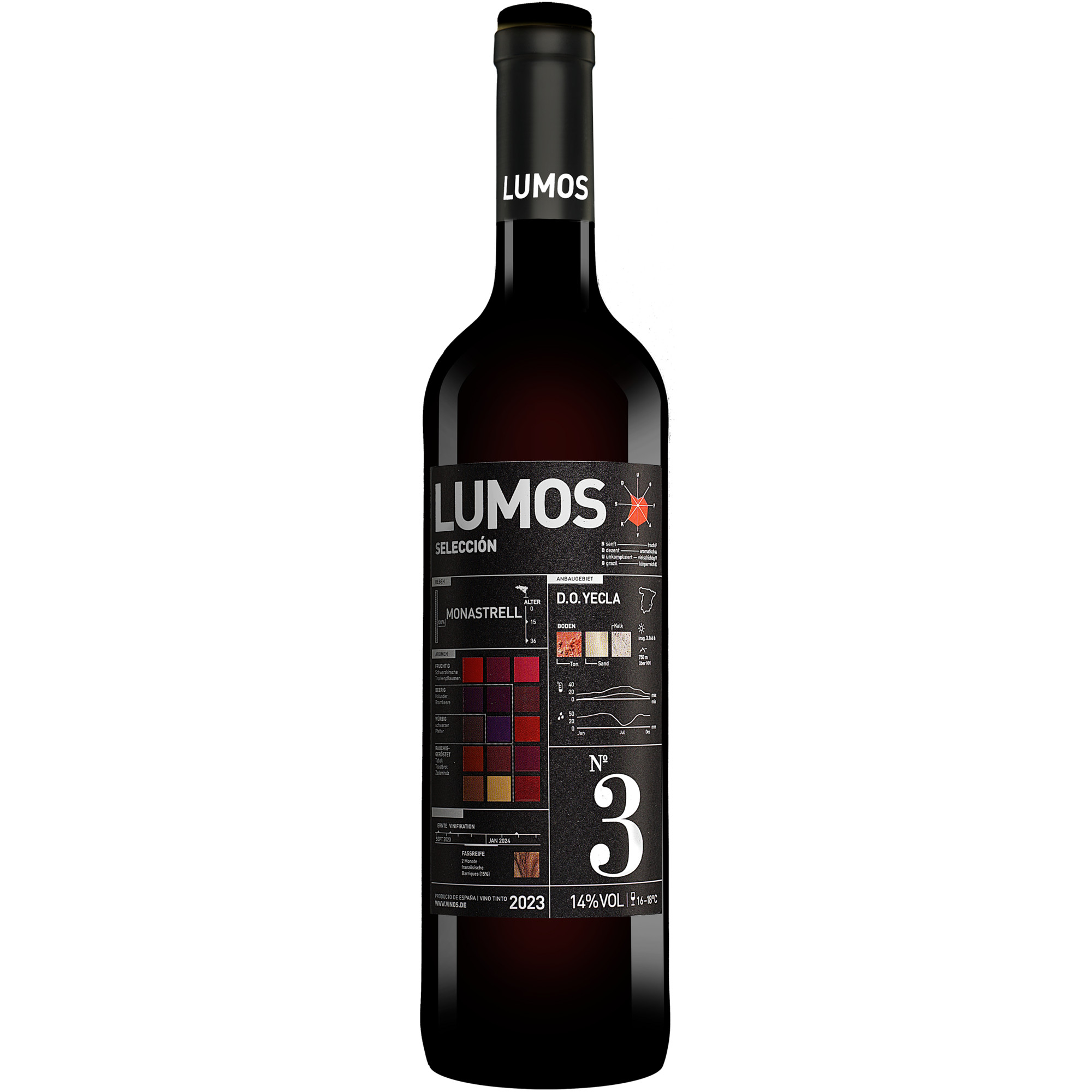 Image of LUMOS No.3 Monastrell 2023 0.75L 14% Vol. Rotwein Trocken aus Spanien