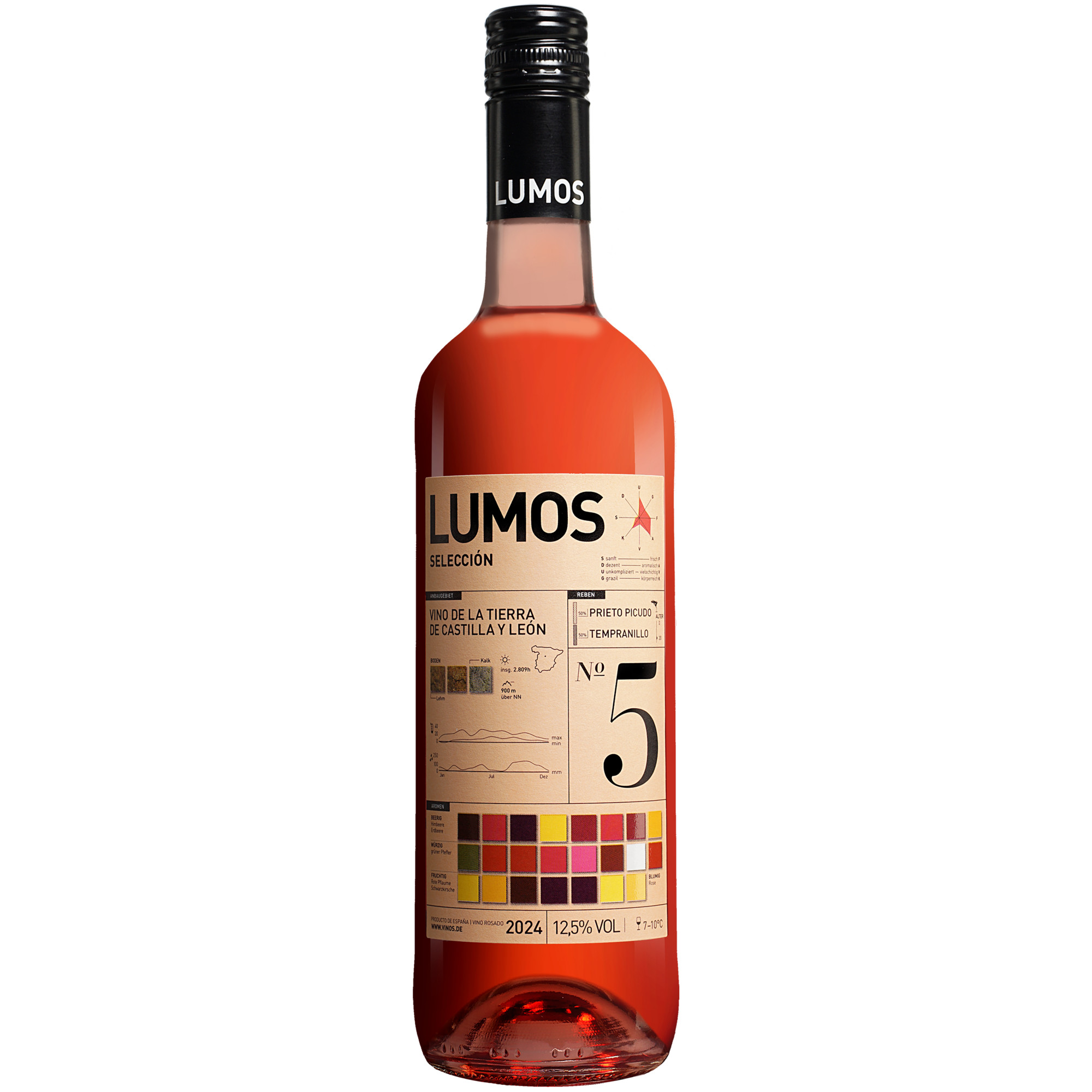 Image of LUMOS No.5 Rosado 2024 0.75L 12.5% Vol. Roséwein Trocken aus Spanien