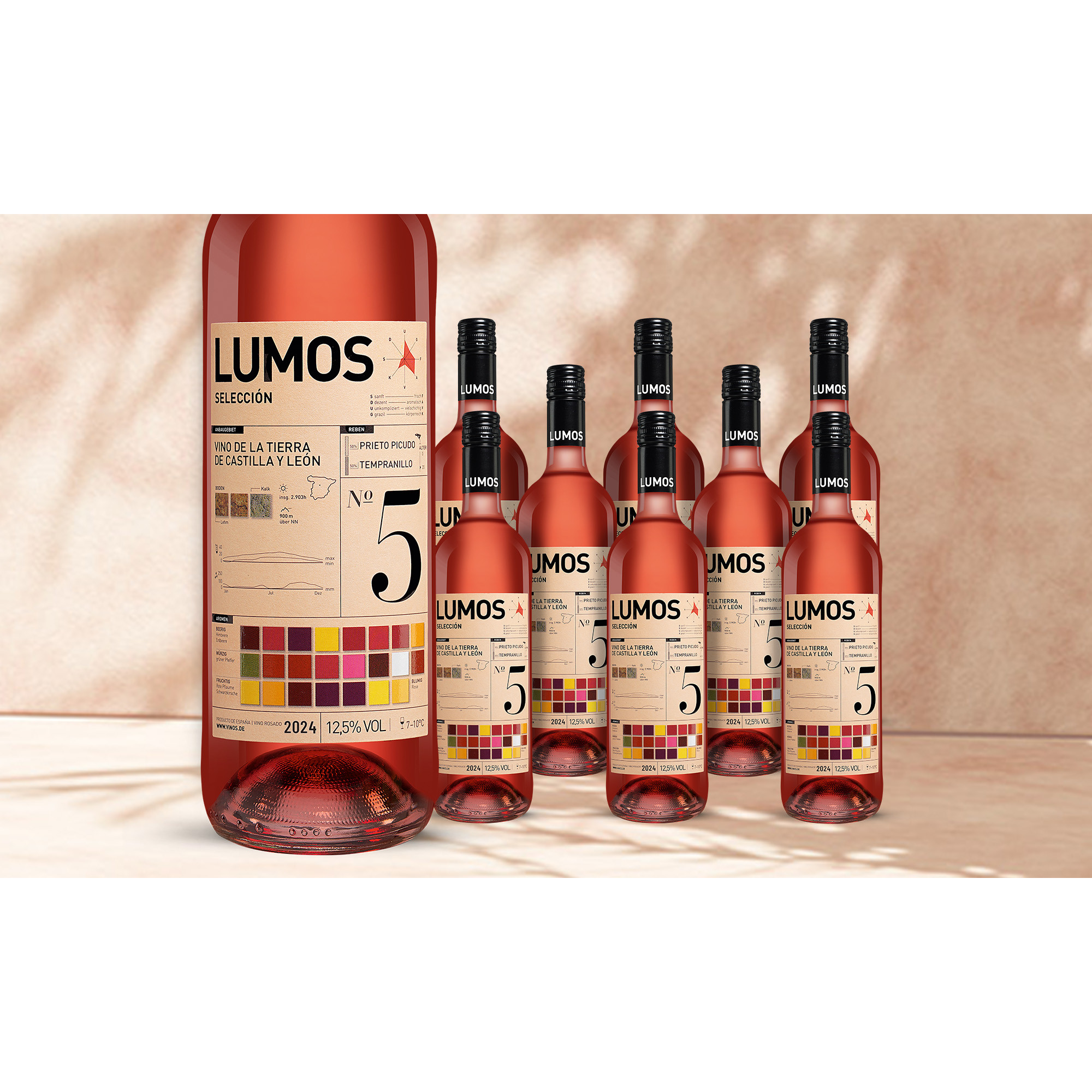 Image of LUMOS No.5 Rosado 2024 6.75L 12.5% Vol. Weinpaket aus Spanien