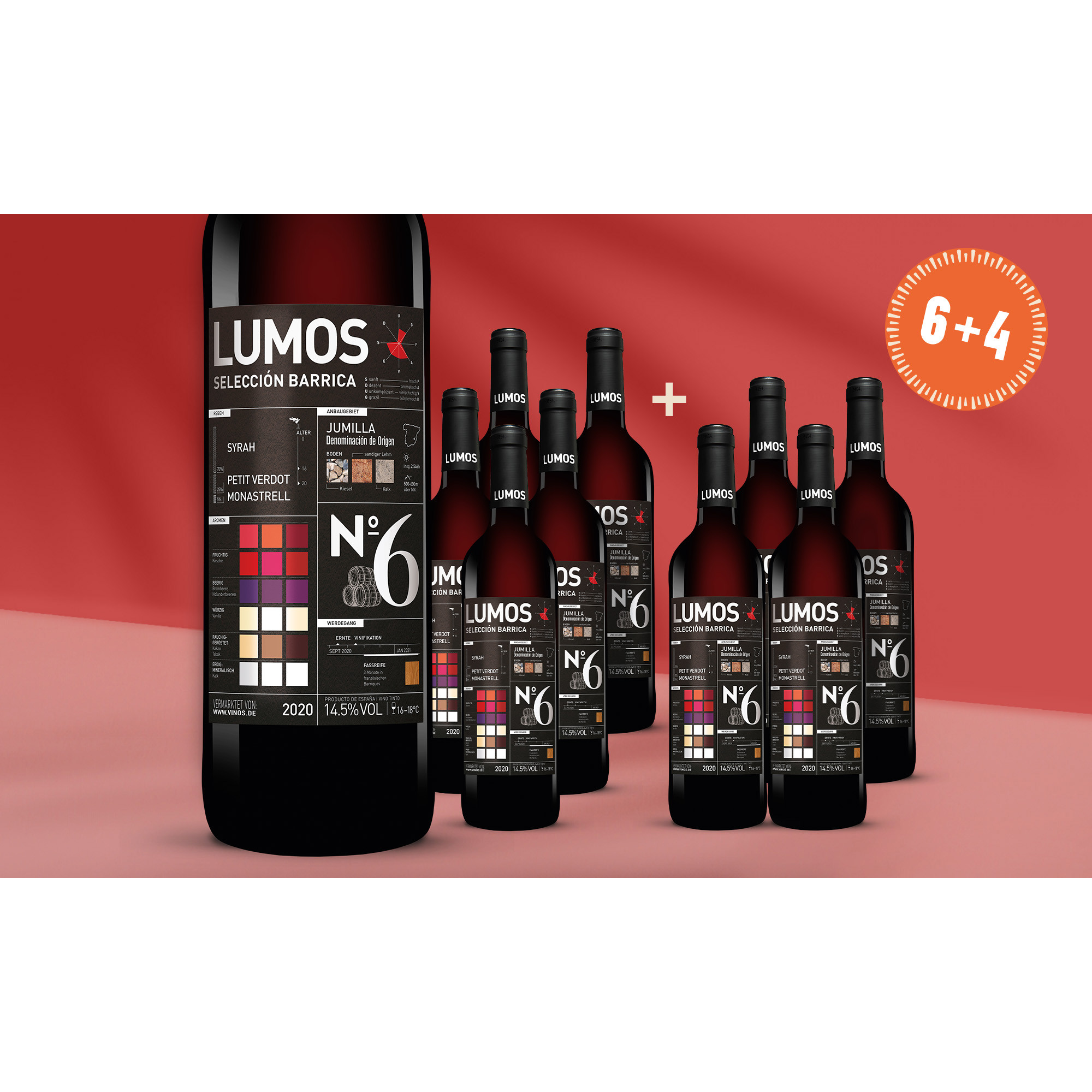 LUMOS No.6 Selección Barrica 2020  7.5L 14.5% Vol. Weinpaket aus Spanien 39923 vinos DE