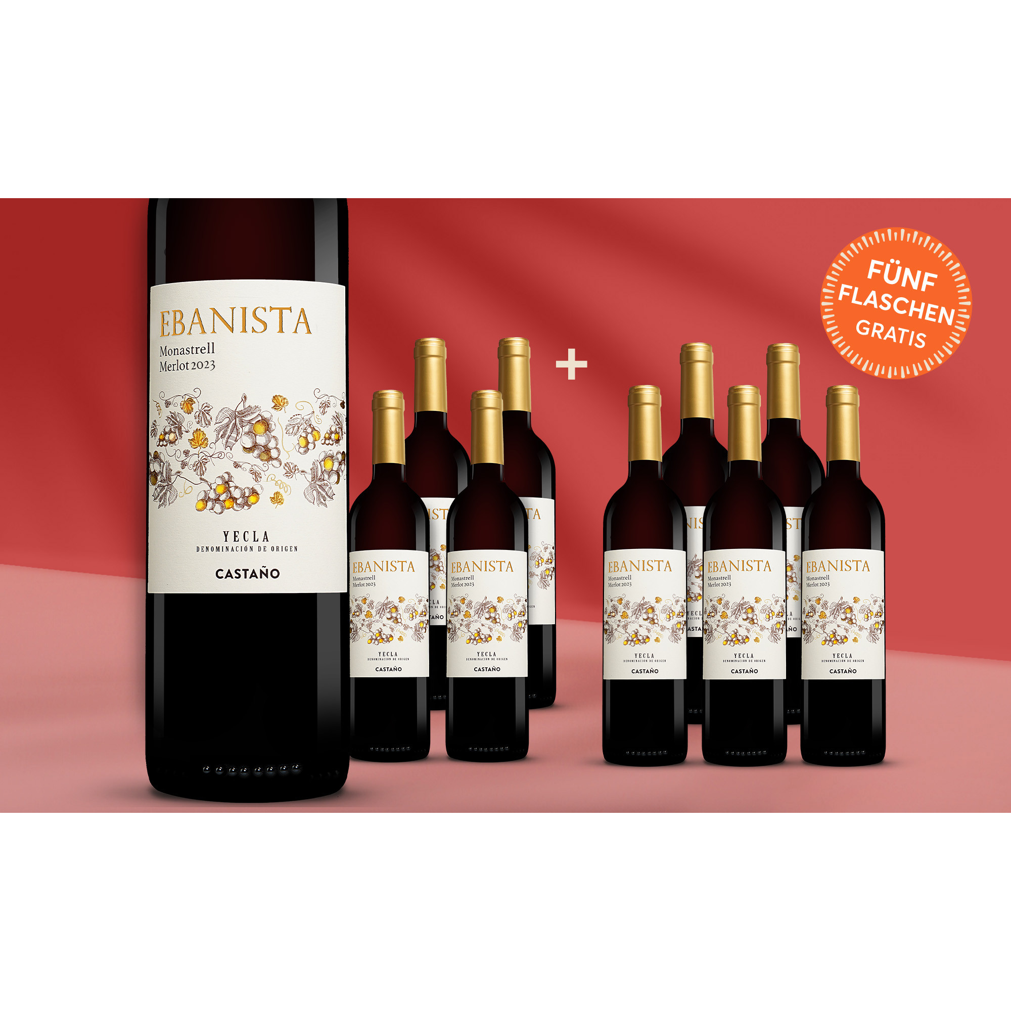 Image of Ebanista Monastrell Merlot 2023 7.5L 14% Vol. Weinpaket aus Spanien
