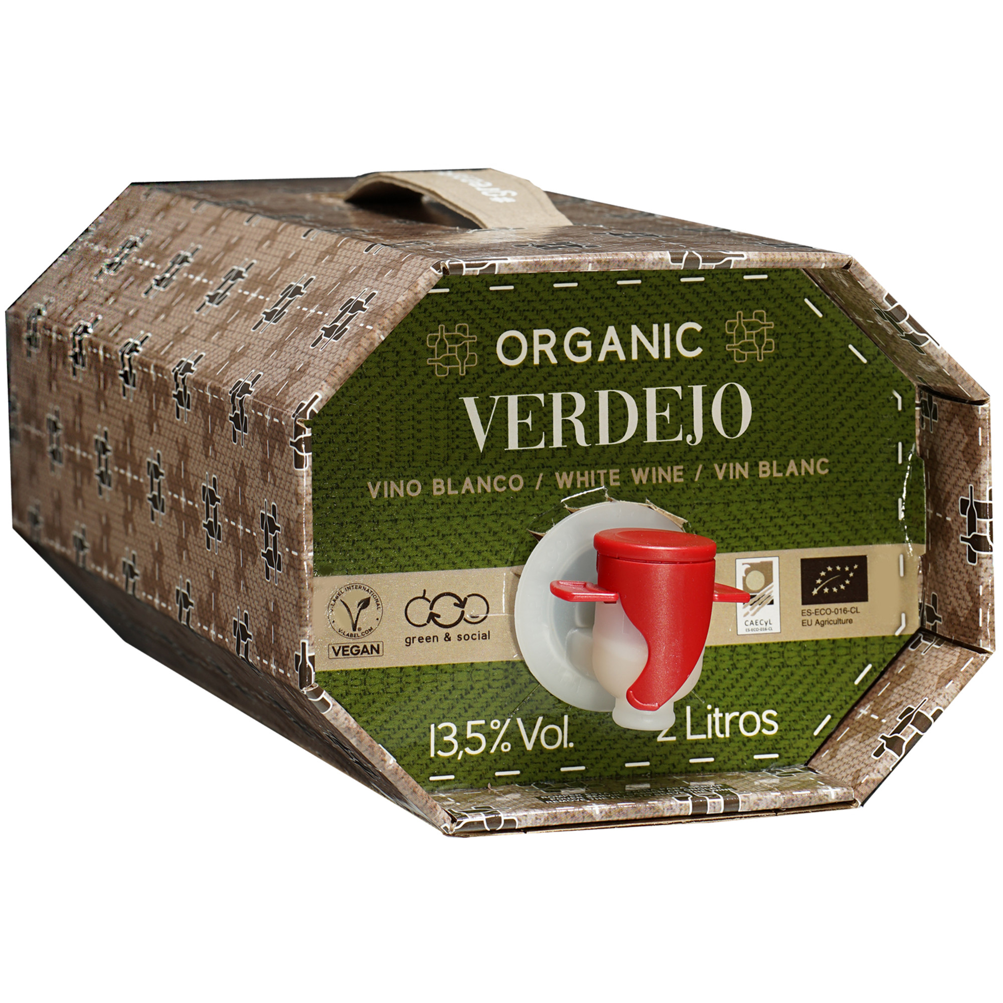Cuatro Rayas Verdejo Organic - 2,0 L. BiB 2024 13.5% Vol. Weißwein Trocken aus Spanien