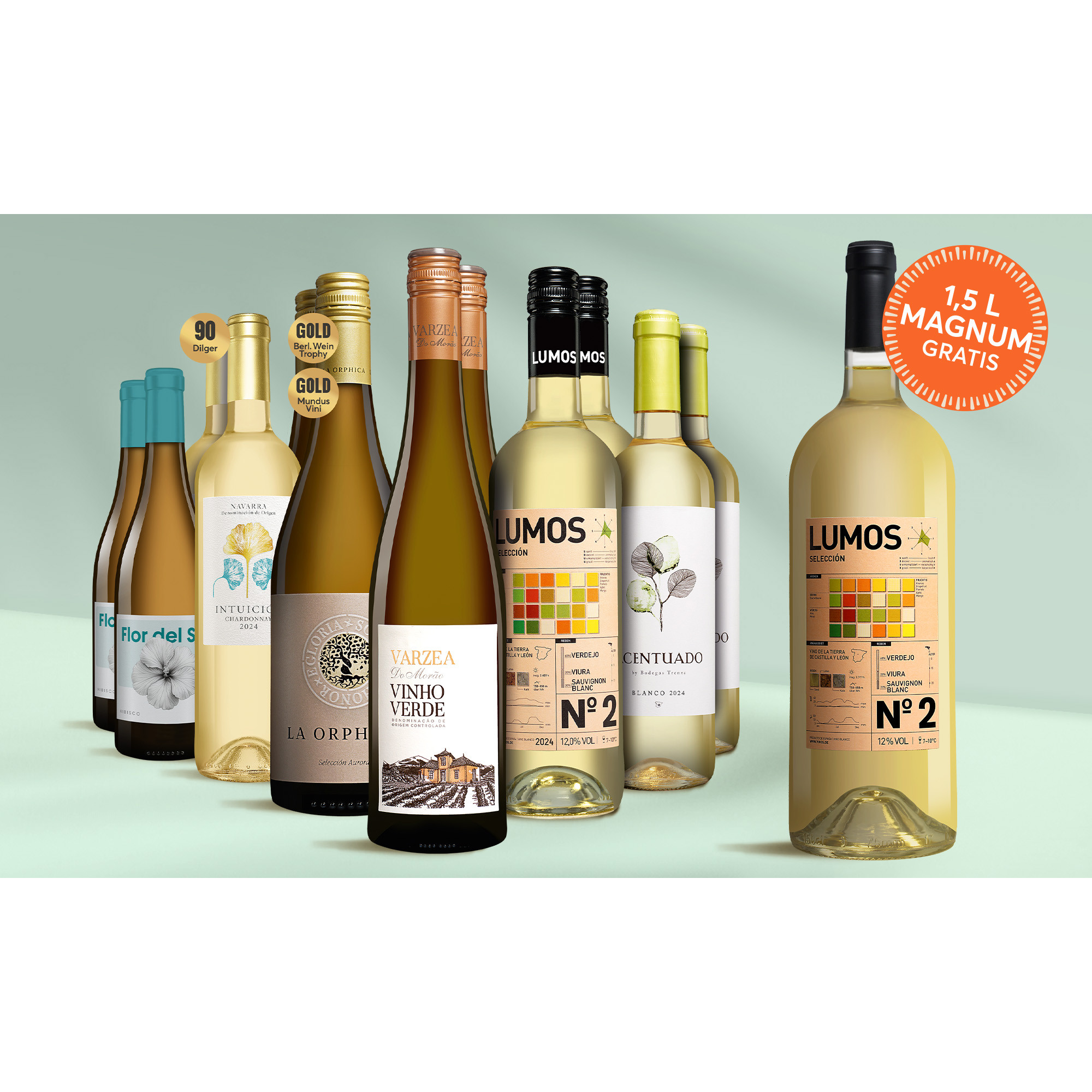 Weißwein-Genießer-Paket + Gratis-Magum Lumos No.2 Blanco 2024  10Weinpaket aus Spanien