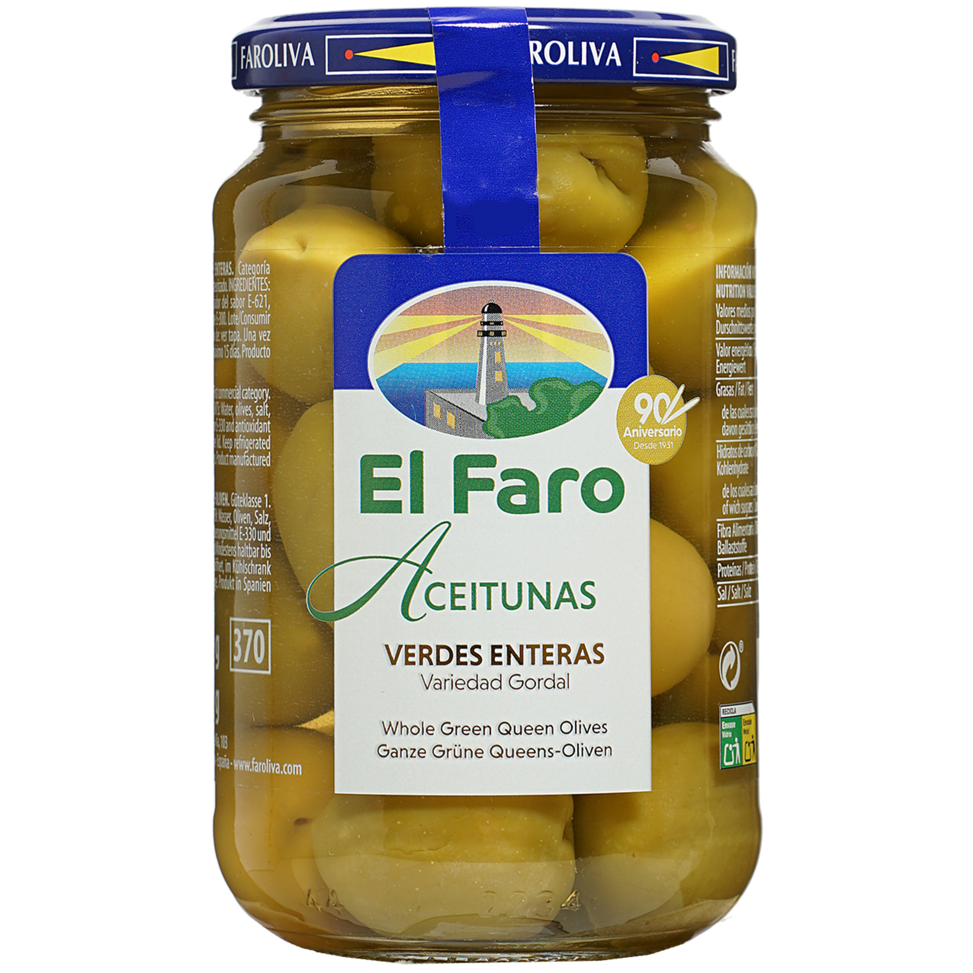Image of Oliven Gordal Verde El Faro - 350g 0.35KG