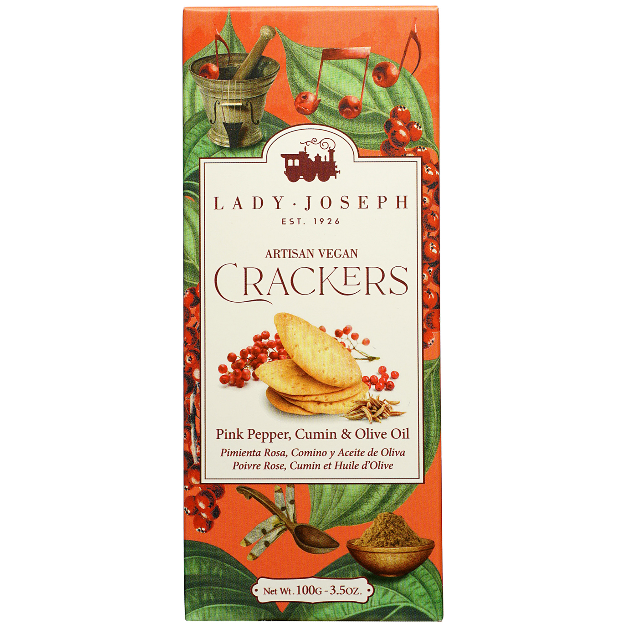 Image of Lady Joseph Pink Pepper & Cumin Crackers - 100g 0.1KG