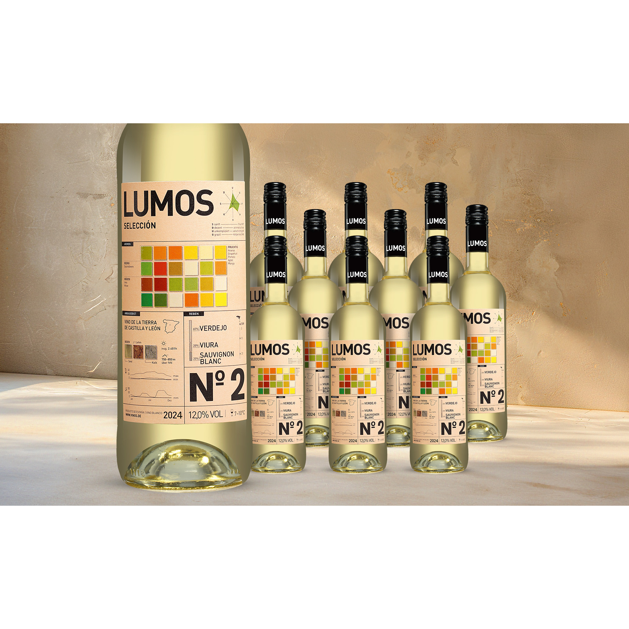 Winter-Deal:LUMOS No.2 Blanco 2024  712% Vol. Weinpaket aus Spanien