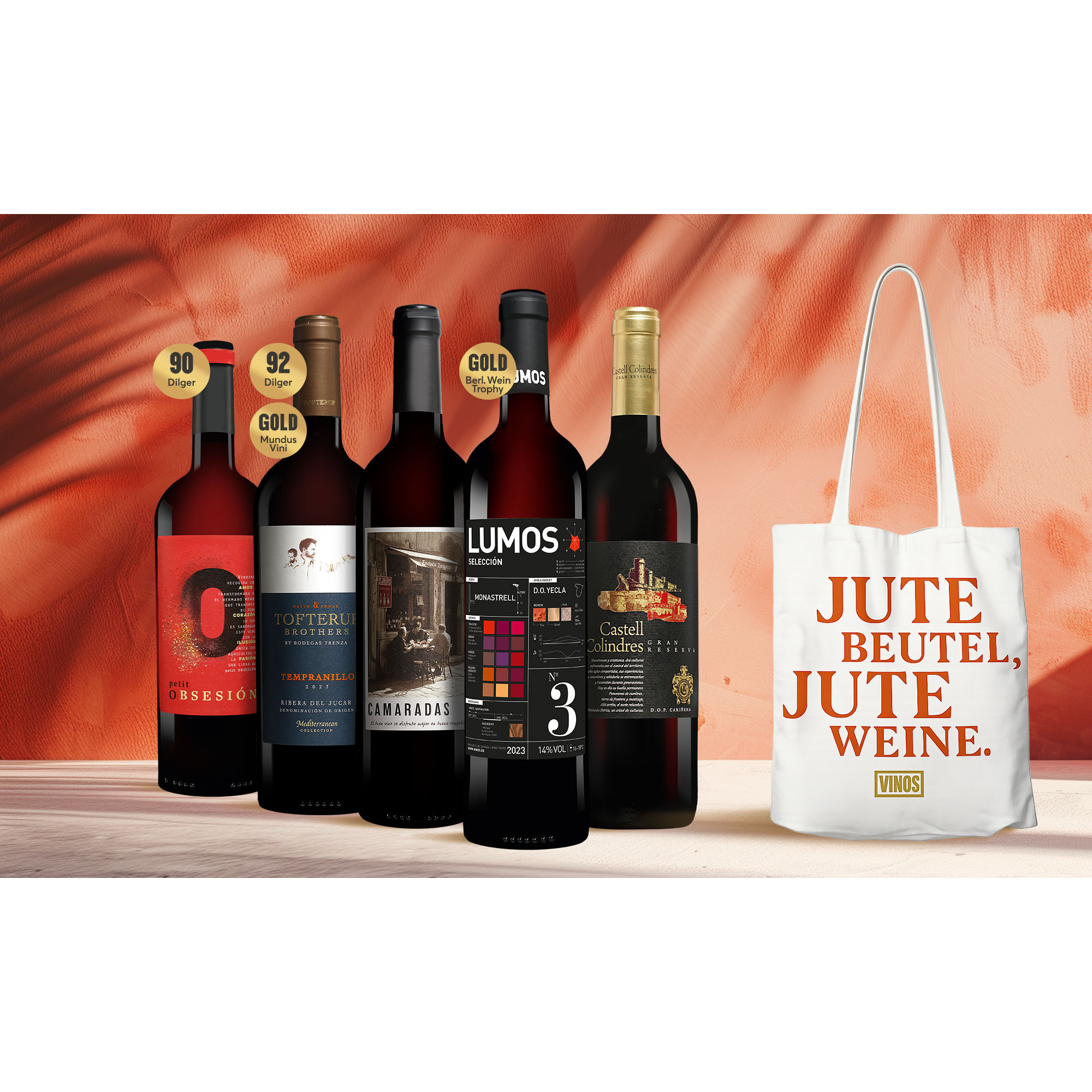 Jute (Rot)Weine-Paket 3 Weinpaket aus Spanien