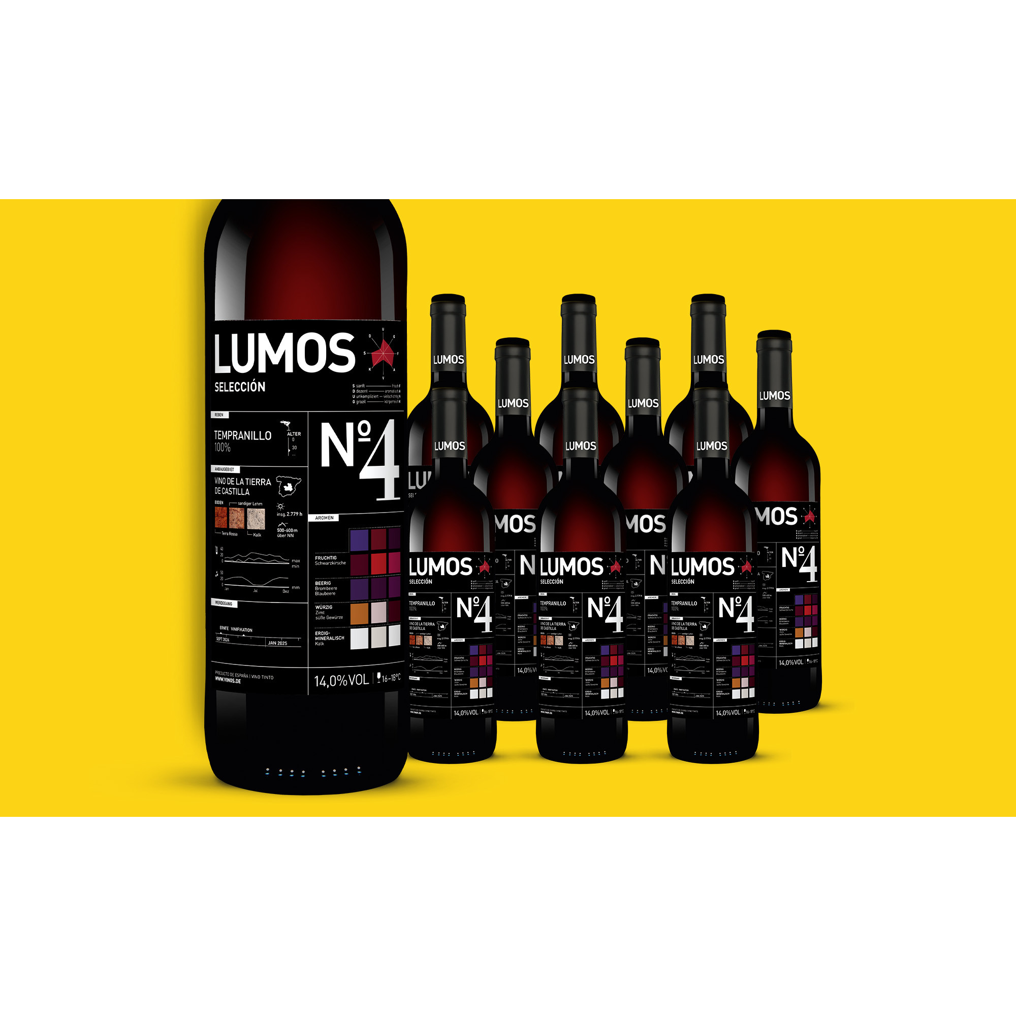 LUMOS No.4 Tempranillo 2024 7 14% Vol. Weinpaket aus Spanien