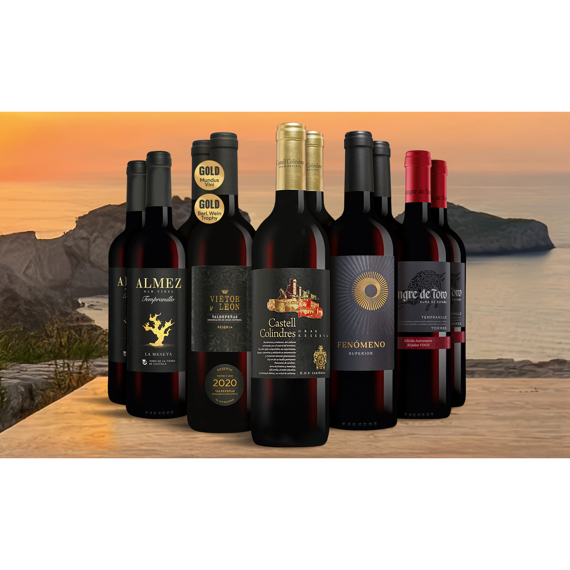 Image of Jubiläums-Angebot:Sommer-Abend Paket 5x2 7.5L Weinpaket aus Spanien