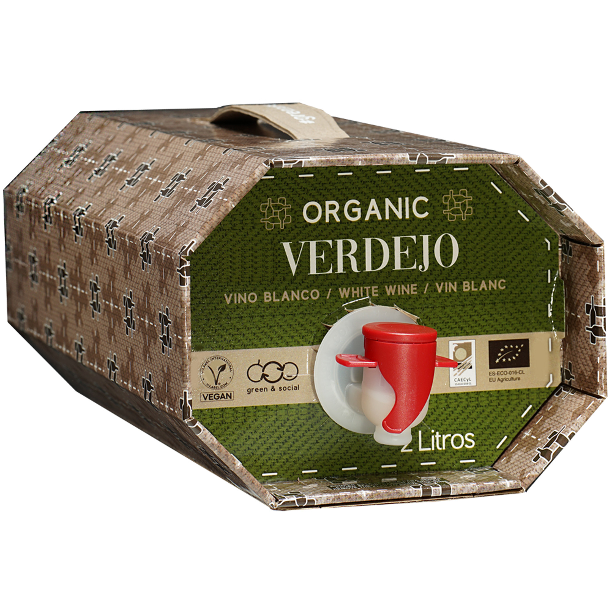 Cuatro Rayas Verdejo Organic - 2,0 L. BiB 2025 13% Vol. Weißwein Trocken aus Spanien