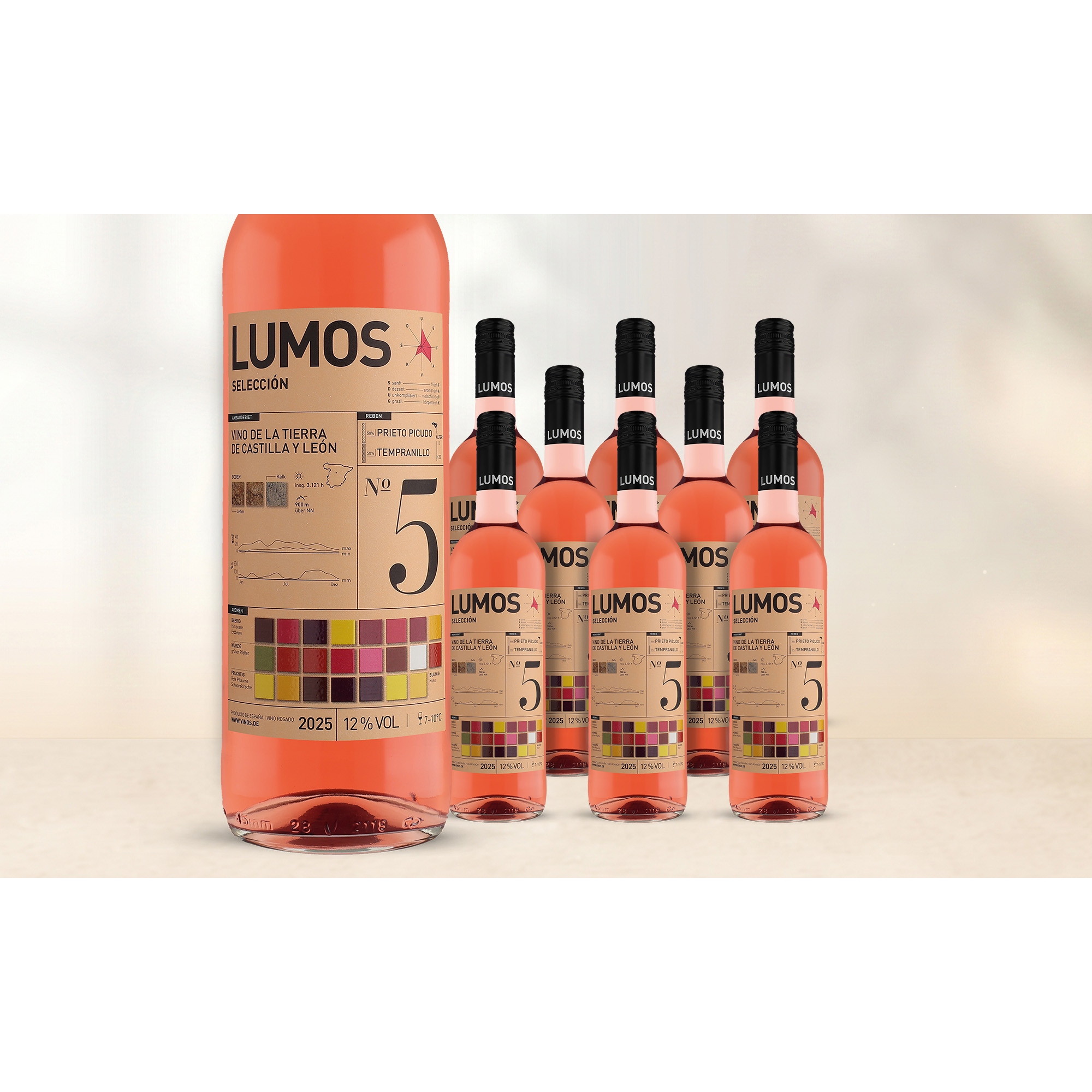 LUMOS No.5 Rosado 2025 7 12% Vol. Weinpaket aus Spanien