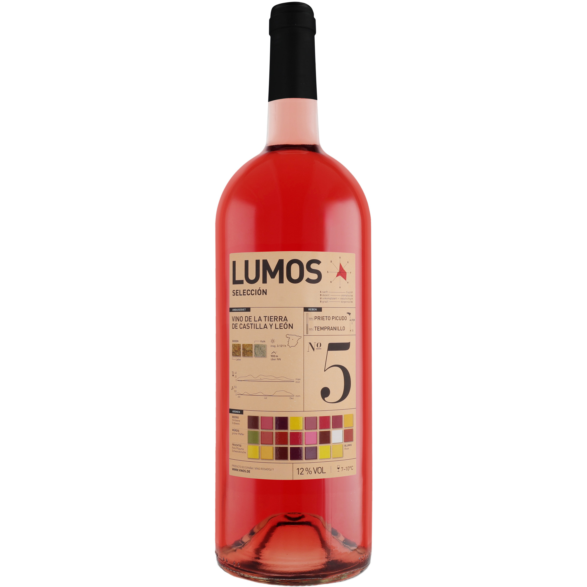 LUMOS No.5 Rosado 2025 1 12% Vol. Roséwein Trocken aus Spanien