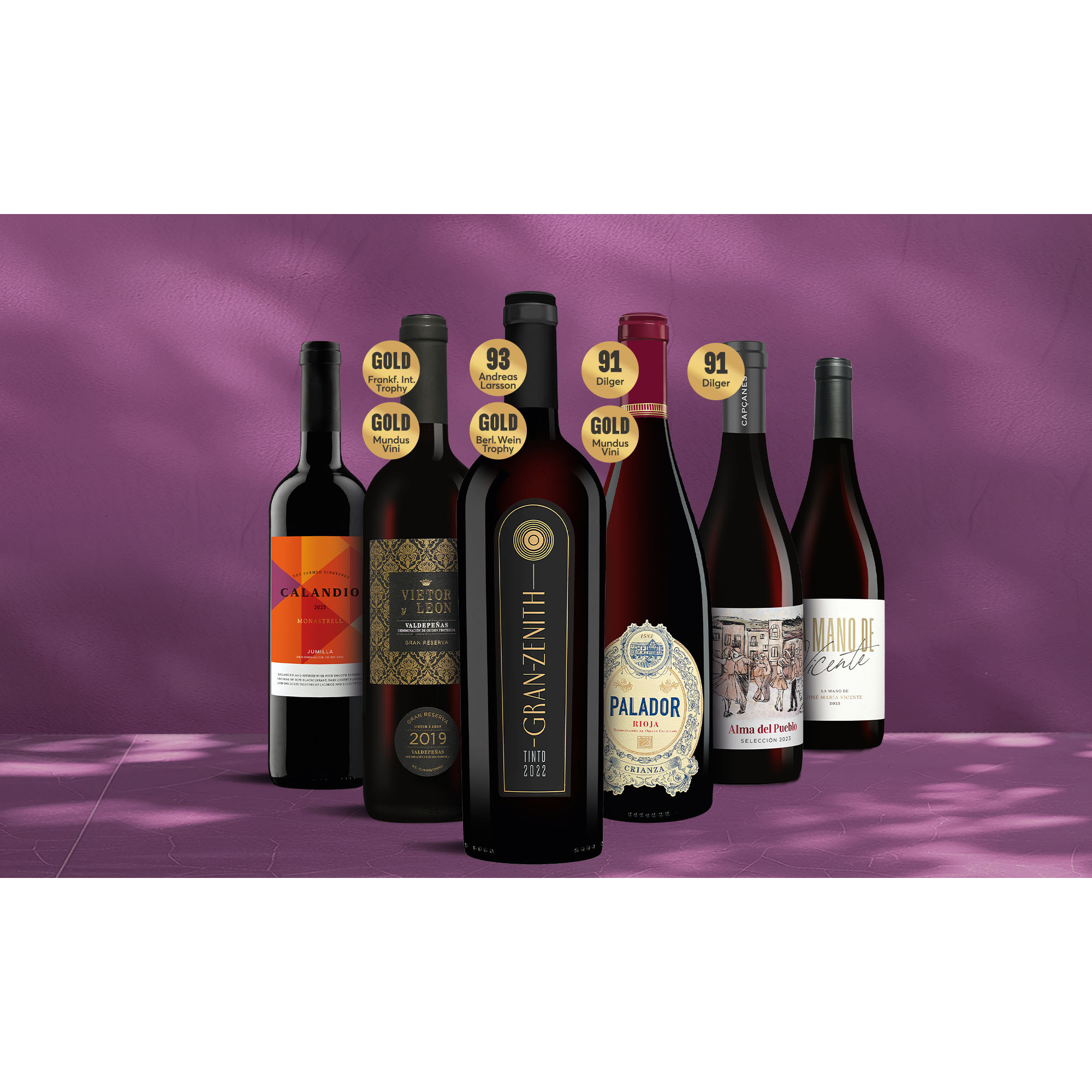 VINOS Wein-Angebote - Rotwein-Vielfalt-Paket 4.5L Weinpaket aus Spanien